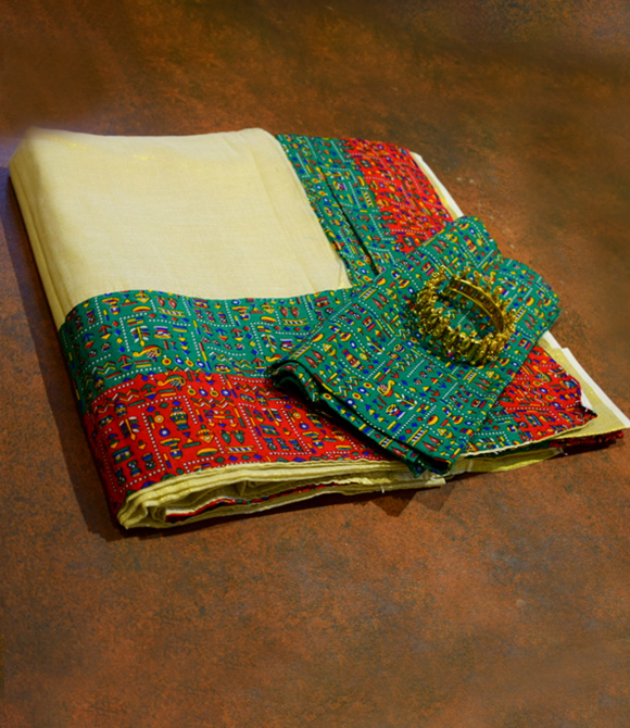 Kalamkari border saree