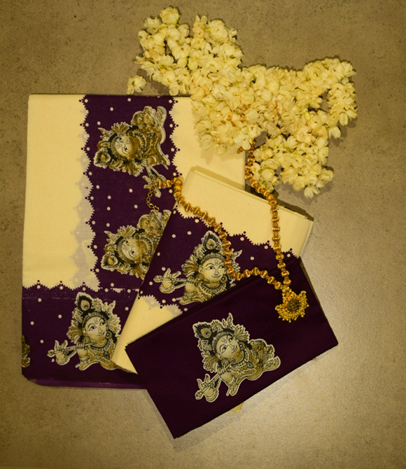 Krishna print set mundu