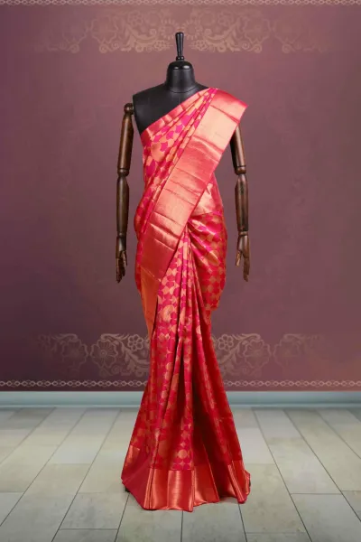 Rani Pink Silk Kancheepuram Saree