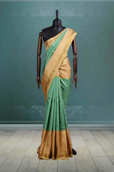 Peacock Green Silk Kancheepuram Saree