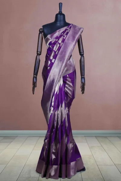 Violet Silk Kancheepuram Saree