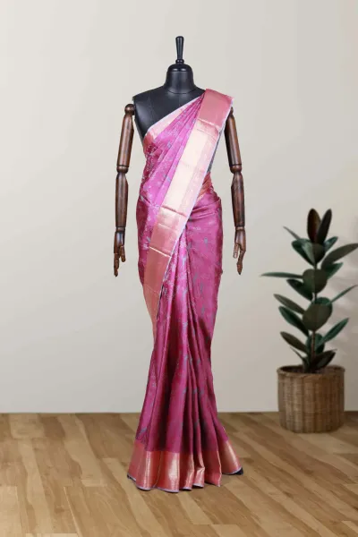 Lavender Silk Kancheepuram Saree