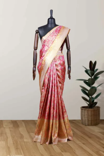 Pink Tissue Kancheepuram Saree