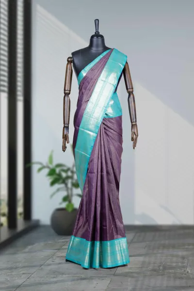 Purple Silk Kancheepuram Saree