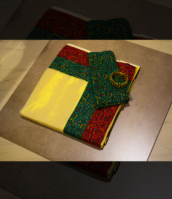 Kalamkari border saree